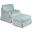 Horizon Ocean Blue Slipcovered T-Cushion Chair with Ottoman