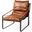 Hornet I Brown Leather Unibody Seat With Black Metal Frame Accent Chair