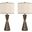 Hourglass 30.5 Inch Resin and Metal Table Lamps Set of 2 In Brown