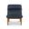 Hudson Leather Accent Chair In Oxford Blue