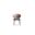 Hug Dining Armchair Set of 2 Black Powder Coated Steel Base In Russet Brown