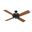 Hunter Original 52 Inch Damp Rated Ceiling Fan and Pull Chain In Teak and Matte Black
