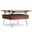 Hunter Solid Mango Wood Lift Top Square Coffee Table In Umber Brown and Gold