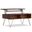 Hunter Solid Mango Wood Small Lift Top Coffee Table In Umber Brown and Gold