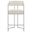 Huron Curved Back Fabric and Metal Counter Stool In Silver and Cream