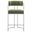 Huron Curved Back Fabric and Metal Counter Stool In Silver Leaf