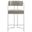 Huron Curved Back Fabric and Metal Counter Stool In Silver Wheat