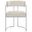 Huron Curved Back Fabric and Metal Dining Accent Chair In Silver and Cream