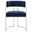 Huron Curved Back Fabric and Metal Dining Accent Chair In Silver Navy