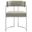 Huron Curved Back Fabric and Metal Dining Accent Chair In Silver Wheat