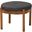Iliana Fabric and Wood Ottoman Footstool In Dark Grey and Walnut Brown