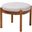Iliana Wood Ottoman Footstool In Beige and Walnut Brown