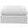 Indulge Linen Textured Fabric Ottoman In White