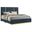 Ines 52-Inch Fabric Upholstered Queen Panel Bed In Navy