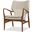 Ingrid Creme Boucle Lounge Chair With Light Walnut Ash Stained Legs