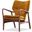 Ingrid Lounge Chair Ash Frame In Walnut Finish In Mona Gold