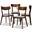 Iora Mid-Century Modern Transitional Light Grey Fabric Upholstered and Walnut Brown Finished Wood 4-Piece Dining Chair Set