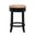 Irving 24 Inch Swivel Rush Seat Counter Stool In Antique Black and Kraft Brown