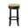 Irving 30 Inch Swivel Rush Seat Barstool In Antique Black and Kraft Brown