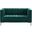 Isaac Stitch Loveseat In Green Velvet