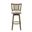 Isla 26 Inch Counter Height Rubberwood Swivel Barstool with Fabric Seat In Cream and Putty Brown