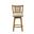Isla 26 Inch Counter Height Rubberwood Swivel Barstool with Fabric Seat In Ivory and Amber Glow
