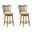 Isla 26 Inch Counter Height Swivel Barstool Set of 2 In Ivory and Amber Glow