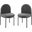 Isla Dining Side Chair Upholstered Fabric Set of 2 In Black Charcoal