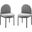 Isla Dining Side Chair Upholstered Fabric Set of 2 In Black/Light Gray