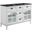 Isle 48 Inch Double Bathroom Vanity Cabinet in White/Black