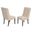 Israel Dining Chairs Set of 2 with Tufted Seats In Beige Linen and Rustic Gray
