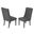Israel Dining Chairs Set of 2 with Tufted Seats In Gray Linen and Rustic Gray