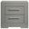Ives 2-Drawer Nightstand Bedside Table In Grey High Gloss