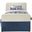 Ivy Velvet Twin Trundle and Storage Bed In Navy and Cream