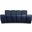 Jace Velvet Loveseat In Navy and Natural