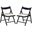 Jacie Linen Seat Folding Chair Set of 2 In Black and White