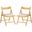 Jacie Linen Seat Folding Chair Set of 2 In Natural and White