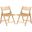 Jacie Wood Seat Folding Chair Set of 2 In Natural