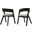 Jackie Mid-Century Upholstered Dining Chair Set of 2 In Black Finish