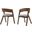 Jackie Mid-Century Upholstered Dining Chair Set of 2 In Walnut Finish