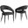 Jacques Faux Leather Dining Chairs In Black Set of 2