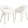 Jacques Faux Leather Dining Chairs In Cream White Set of 2