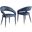Jacques Faux Leather Dining Chairs In Navy Blue Set of 2