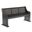 Jade Dining Bench with Tufted Seat Back In Gray Linen and Dark Gray Wood
