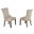 Jade Upholstered Dining Chairs Set of 2 In Beige Linen Fabric and Dark Gray Wood