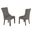Jade Upholstered Dining Chairs Set of 2 In Dark Gray Linen Fabric and Dark Gray Wood