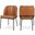 Jagger Vegan Leather Dining Chair Set of 2 In Cognac