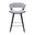 Jagger Counter Height Barstool with Brushed Wood Veneer and Upholstered Seat In Gravel Grey and Black