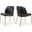Jagger Vegan Leather Dining Chair Set of 2 In Black and Gold
