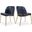 Jagger Vegan Leather Dining Chair Set of 2 In Navy and Gold